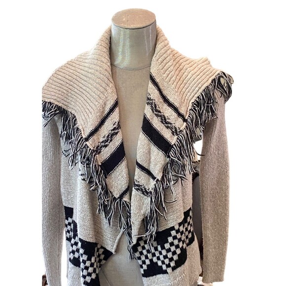 Abercrombie Kids Cardigan Sweater Girl's Open Front Fringed - Size 11/12 - Picture 1 of 12